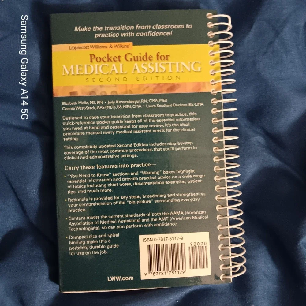 LIPPINCOTT Pocket Guide for Medical Assisting Spiral Textbook 2nd Edition